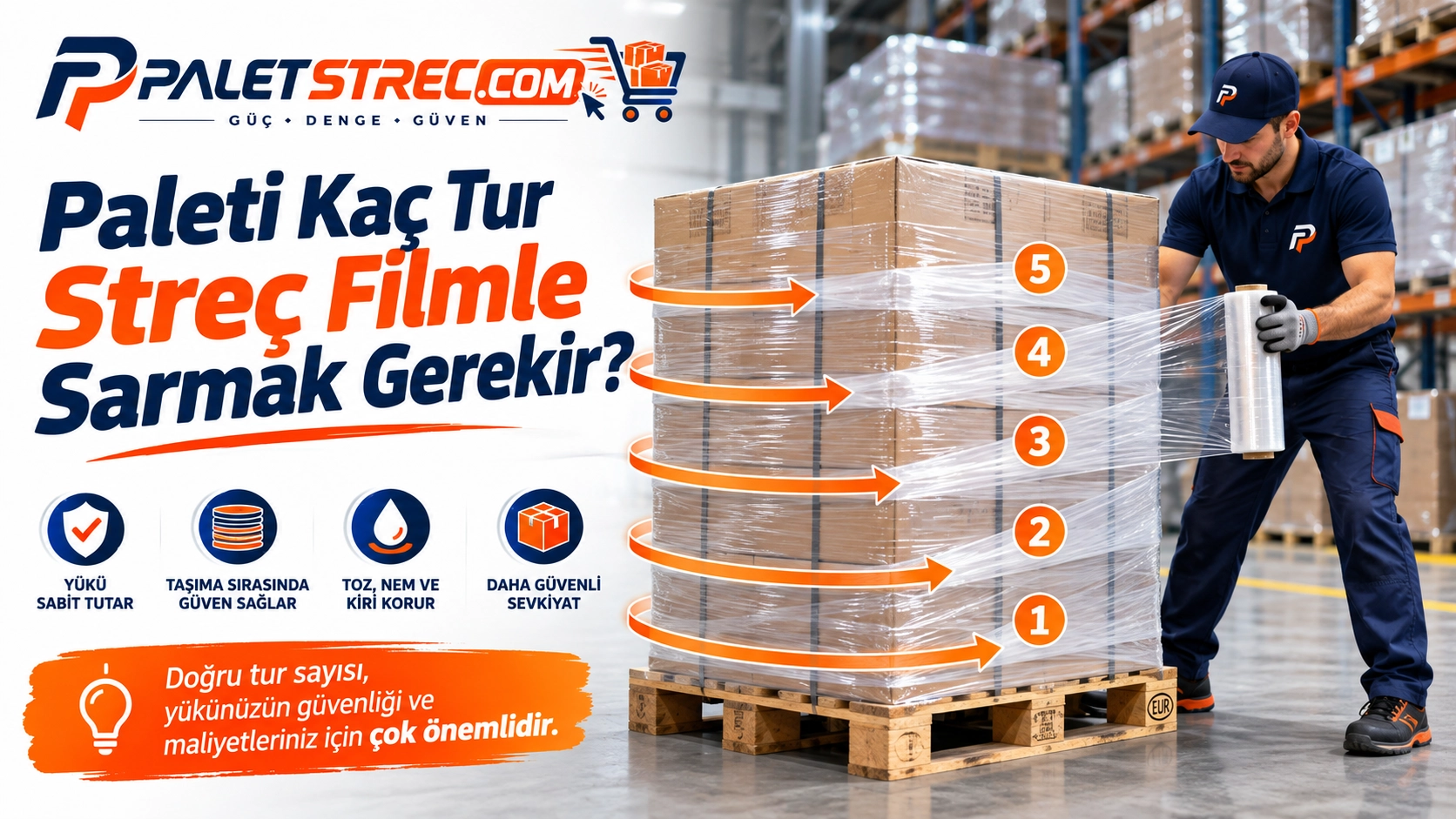Paleti Kaç Tur Streç Filmle Sarmak Gerekir?