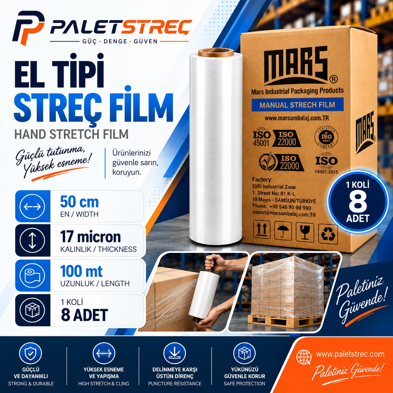 El Tipi Streç Film 50 cm 17 Mikron 100 Metre