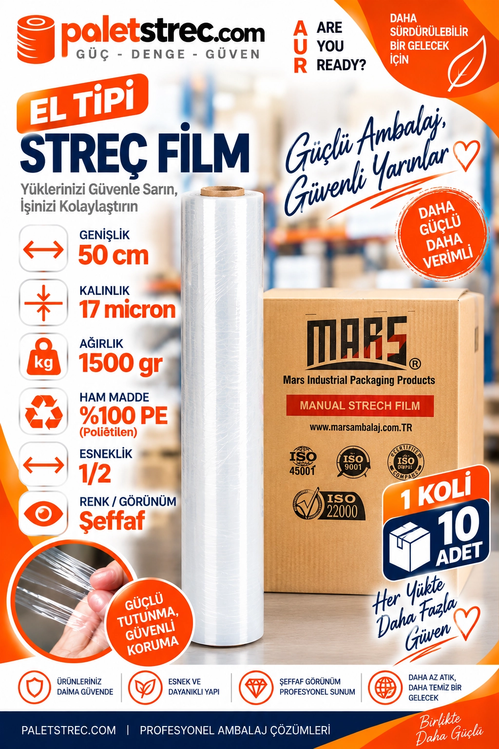 El Tipi Streç Film 50 cm 17 Mikron 1500 GR