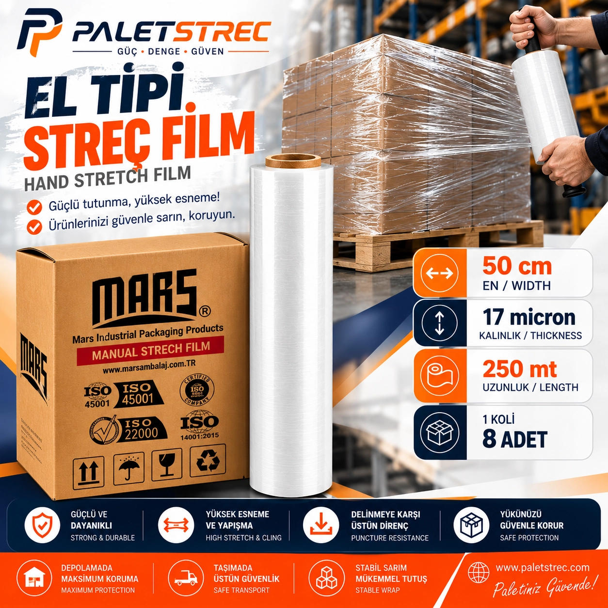 El Tipi Streç Film 50 cm 17 Mikron 250 Metre