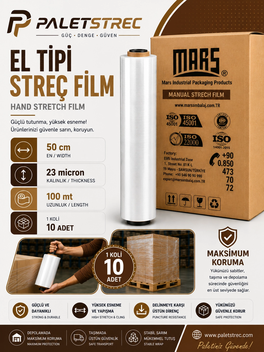 El Tipi Streç Film 50 cm 23 Mikron 100 Metre