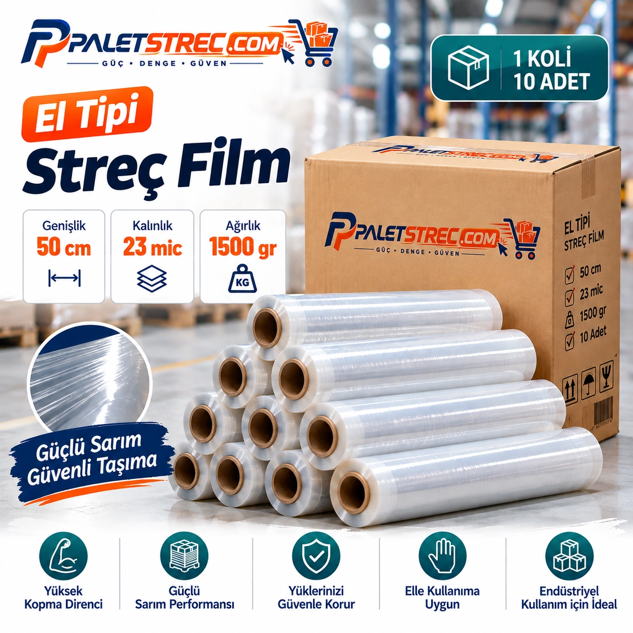 El Tipi Streç Film 50 cm 23 Mikron 1500 GR