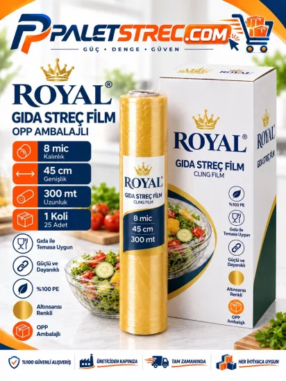 ROYAL 8 Mic 45 cm 300 Mt Gıda Streç Film ROYAL 8 Mic 45 cm 300 Mt Gıda Streç Film