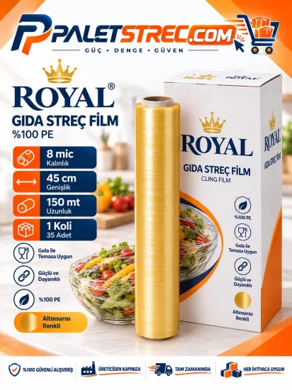 ROYAL 8 Mic 45 cm 150 Mt Gıda Streç Film ROYAL 8 Mic 45 cm 150 Mt Gıda Streç Film