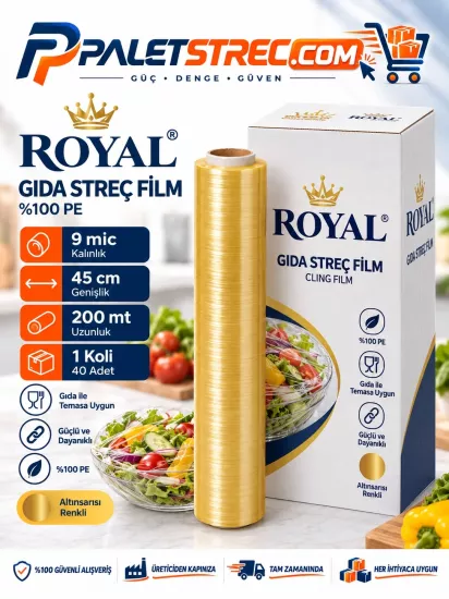 ROYAL 9 Mic 45 cm 200 mt Gıda Streç Film ROYAL 9 Mic 45 cm 200 mt Gıda Streç Film