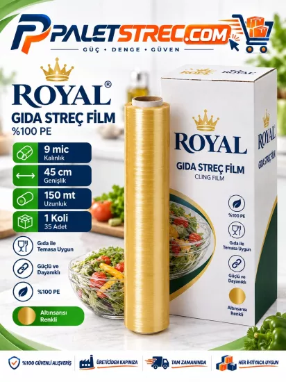 ROYAL 9 Mic 45 cm 150 mt Gıda Streci | Paletstrec ROYAL 9 Mic 45 cm 150 mt Gıda Streci | Paletstrec