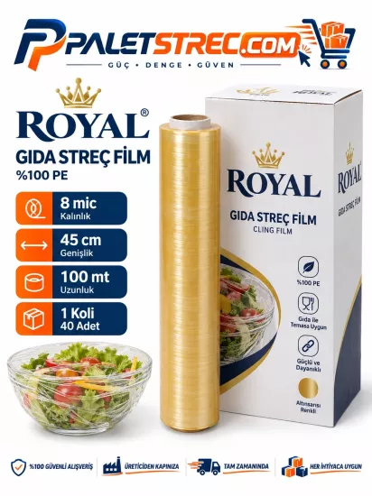 ROYAL 8 Mic 45 cm 100 Mt Gıda Streç Film ROYAL 8 Mic 45 cm 100 Mt Gıda Streç Film