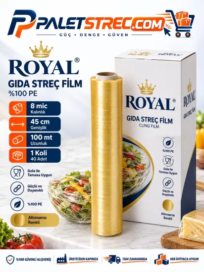 ROYAL 8 Mic 45 cm 100 Mt Gıda Streç Film ROYAL 8 Mic 45 cm 100 Mt Gıda Streç Film