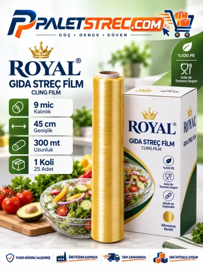 ROYAL 8 Mic 45 cm 300 Mt Gıda Streç Film ROYAL 8 Mic 45 cm 300 Mt Gıda Streç Film