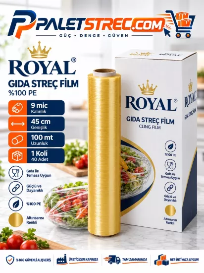 ROYAL 9 Mic 45 cm 100 Mt Gıda Streç Film ROYAL 9 Mic 45 cm 100 Mt Gıda Streç Film