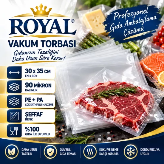 ROYAL Vakum Torbası 30x35 cm 90 Mikron ROYAL Vakum Torbası 30x35 cm 90 Mikron