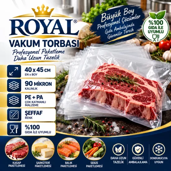 ROYAL Vakum Torbası 40x45 cm 90 Mikron ROYAL Vakum Torbası 40x45 cm 90 Mikron