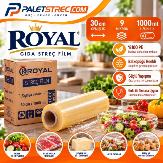 ROYAL Gıda Streç Film 30 cm 9 Mikron 1000 metre